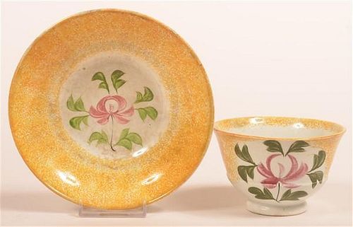 YELLOW SPATTER ADAMS ROSE CUP AND
