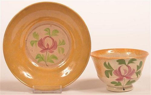 YELLOW SPATTER ADAMS ROSE CUP AND