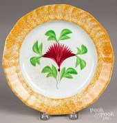 YELLOW SPATTER PLATE WITH COCK