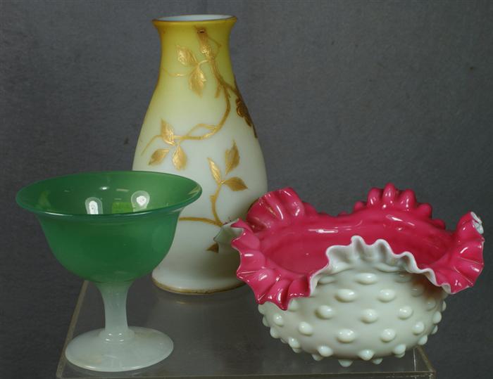 Yellow to white gilt decorated