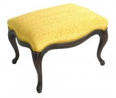 YELLOW UPHOLSTERED FOOTSTOOL W