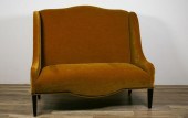YELLOW UPHOLSTERED SETTEE BY L