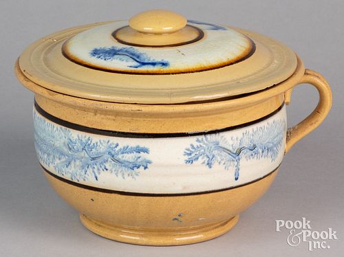 YELLOWARE MOCHA CHAMBER POT, 19TH