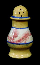 YELLOWWARE DOME TOP PEPPER POT