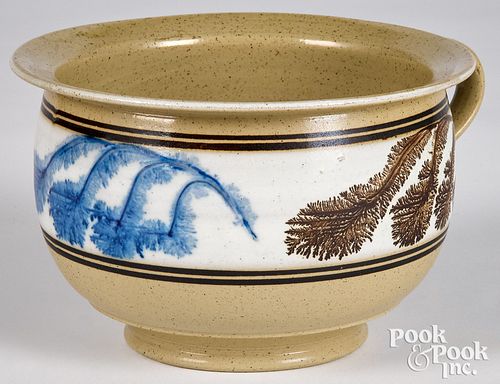 YELLOWWARE HANDLED POTYellowware