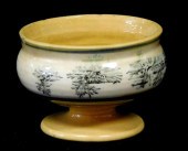 YELLOWWARE OPEN SALT HOLDER, L
