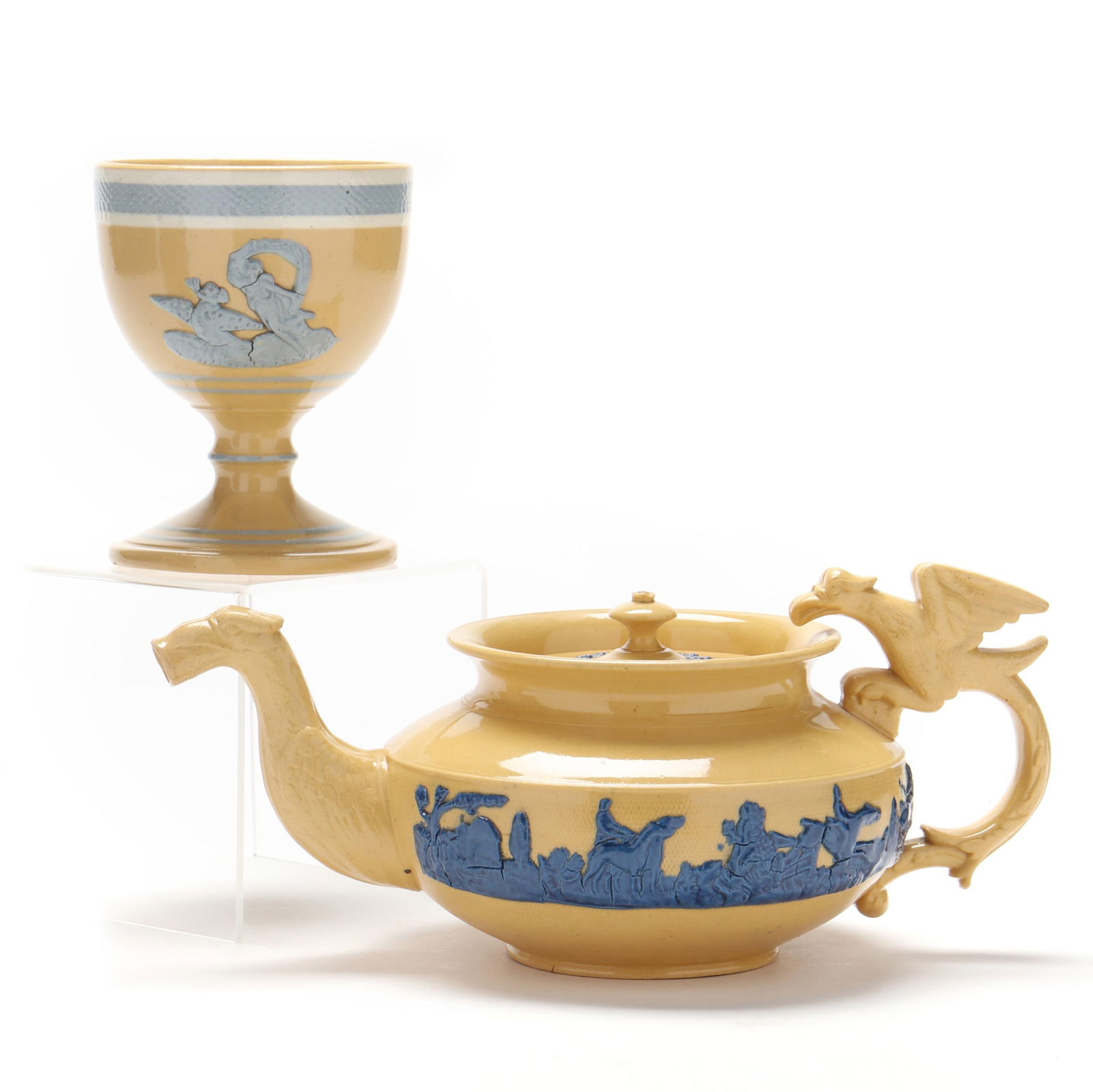 YELLOWWARE TEAPOT AND