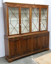 YEW WOOD BOOKCASE CABINET Engl