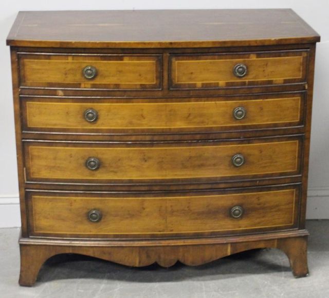 Yew Wood Bow Front Chest.A