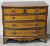 Yew Wood Bow Front Chest.A bea