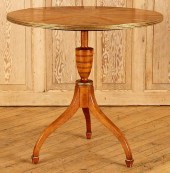 YEW WOOD CENTER TABLE LABELED
