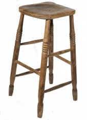 YEW WOOD HIGH STOOL Early Engl
