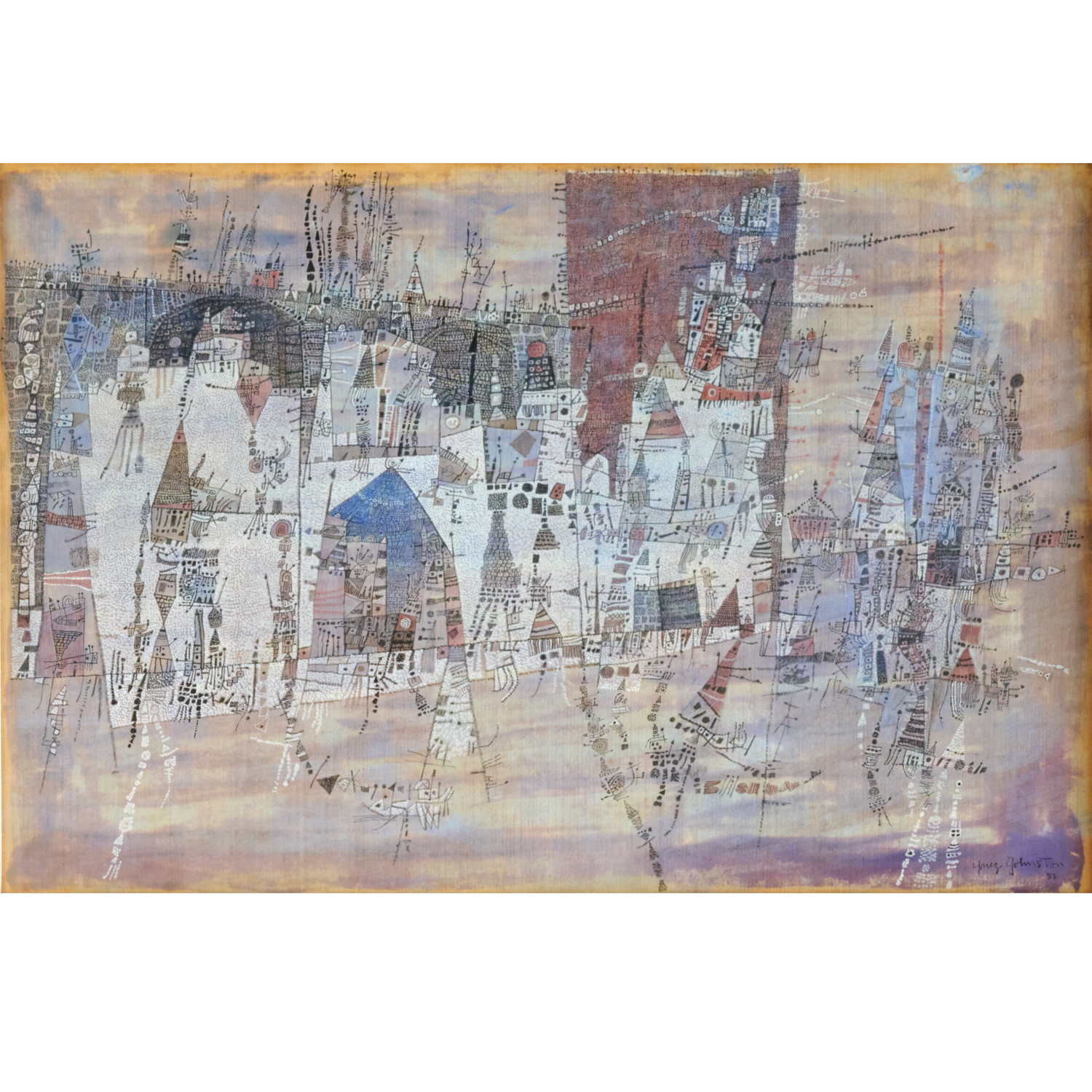 YNEZ JOHNSTON, MIXED MEDIA, 1953