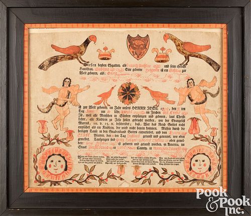 YORK, PENNSYLVANIA, FRAKTUR BIRTH