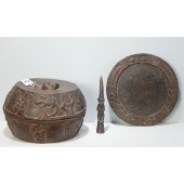 YORUBA PEOPLES, (3) CARVED WOO