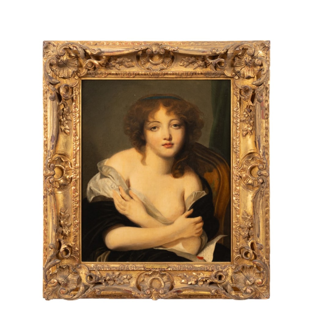 YOUNG GIRL W/ LETTER' O/C, CIRCLE
