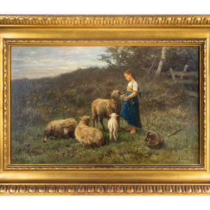 Young Girl with Sheep  (Dutch,