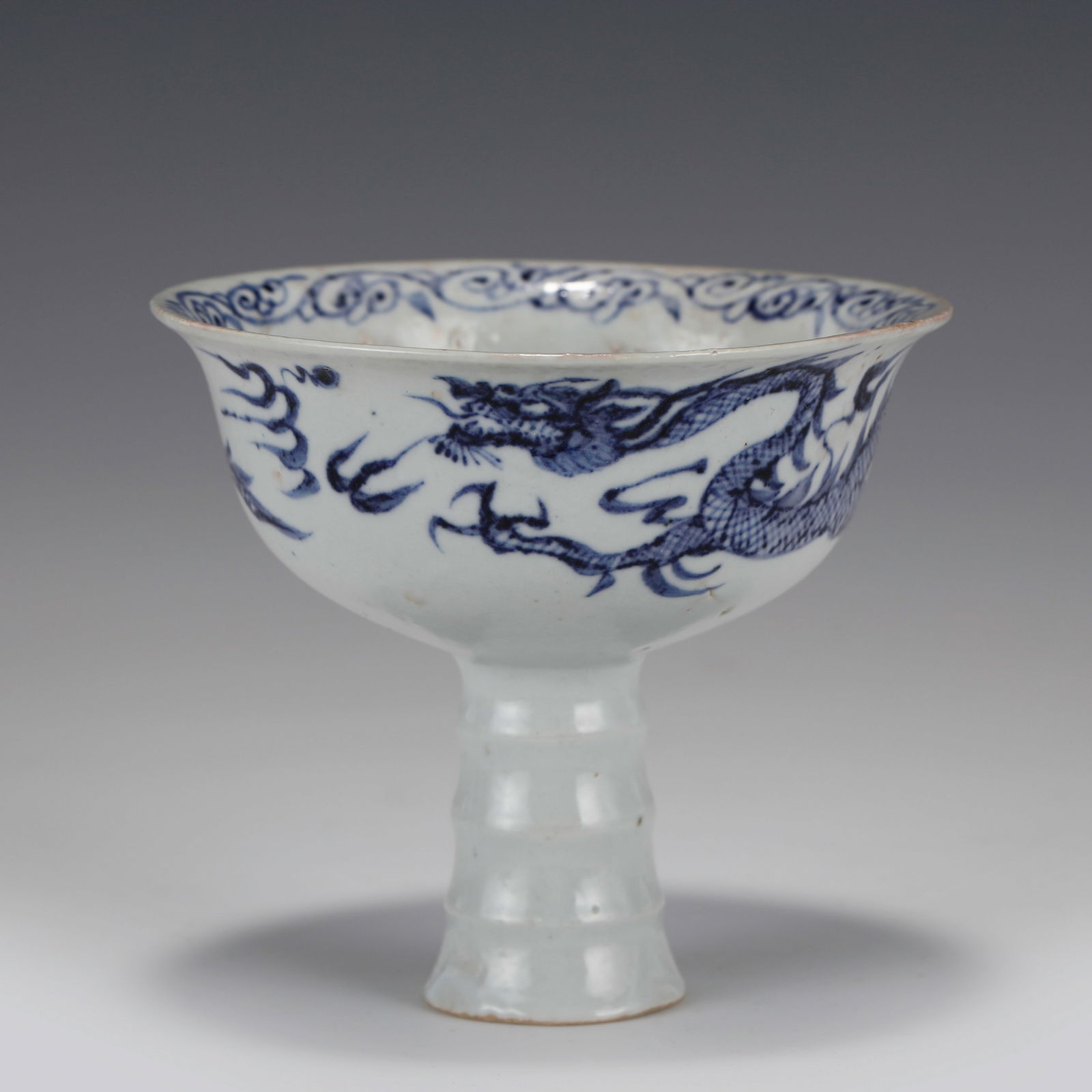 YUAN BLUE & WHITE HIGH - FOOTED