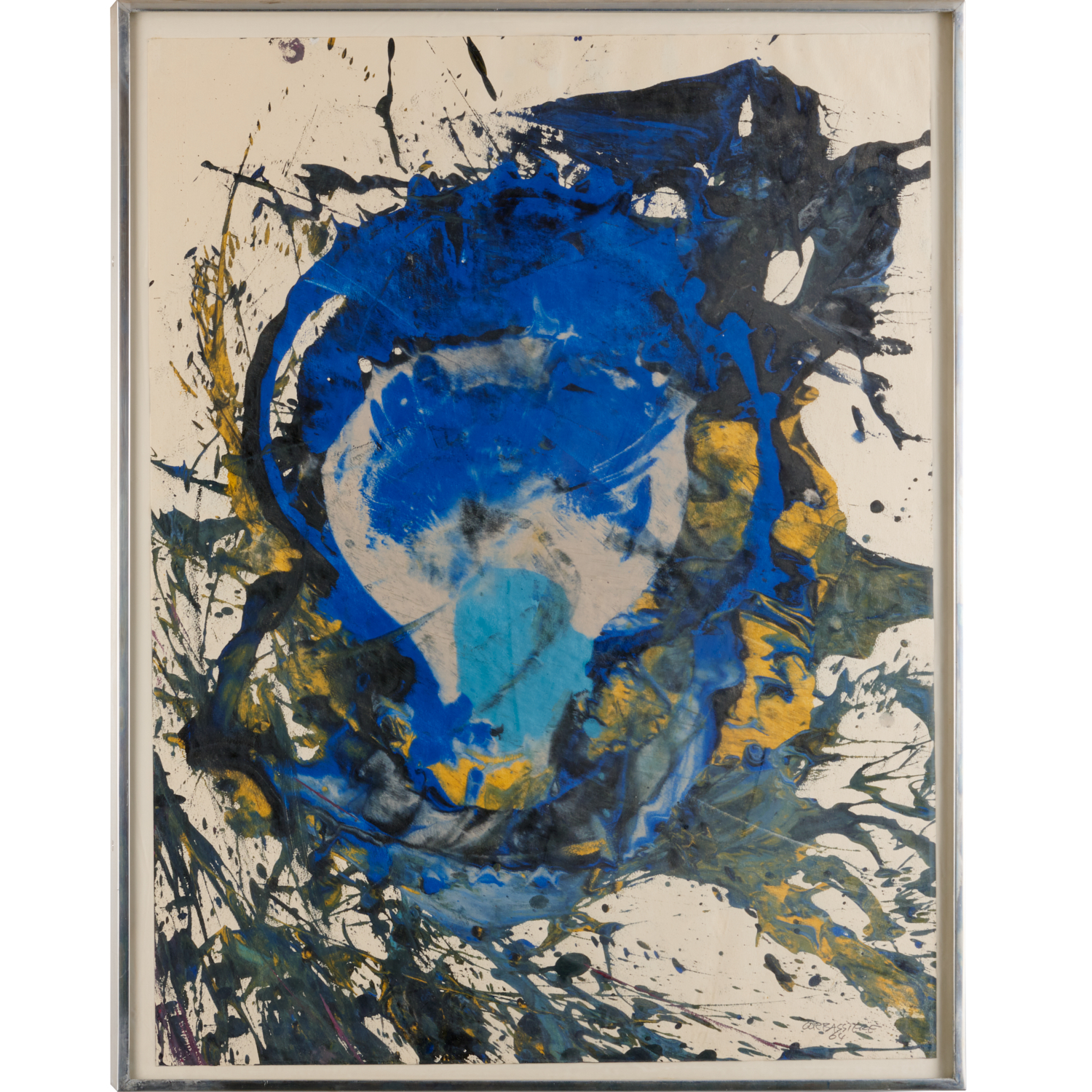 YVES CORBASSIERE, OIL ON PAPER,