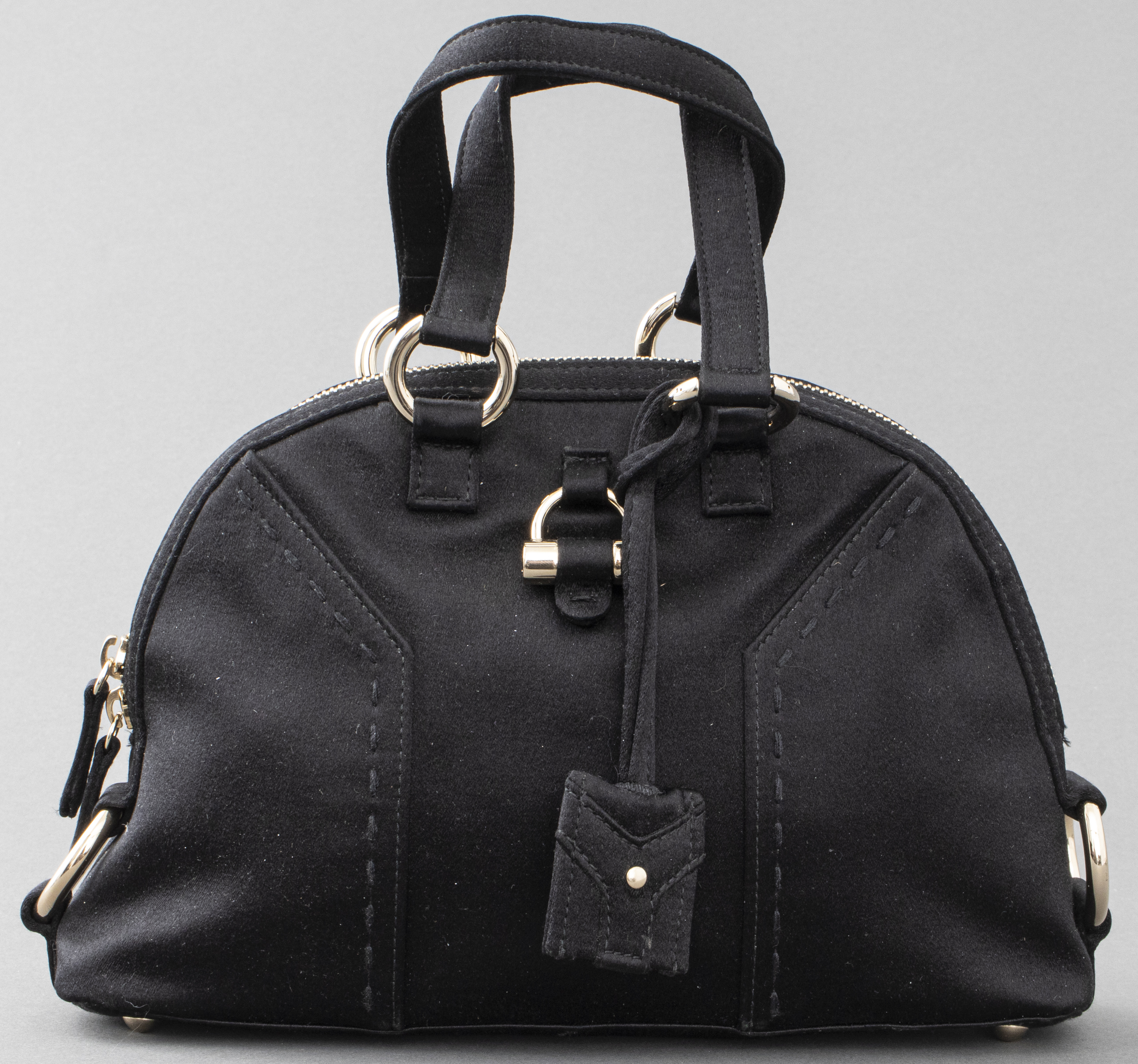 YVES SAINT LAURENT BLACK SATIN 'SAC