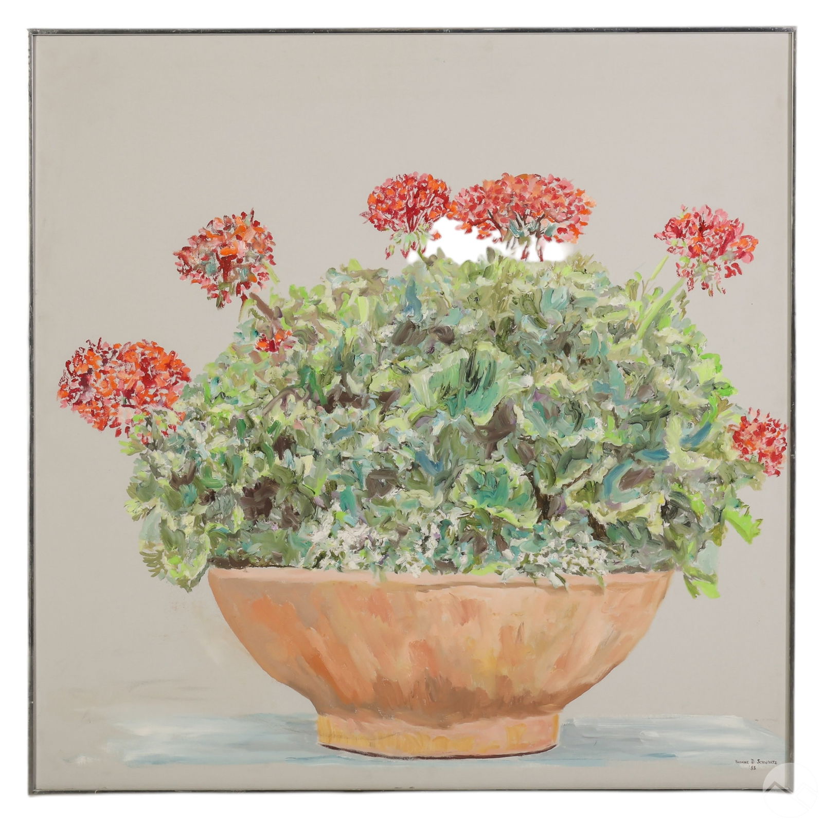 YVONNE SCHWARTZ 20C RED GERANIUMS