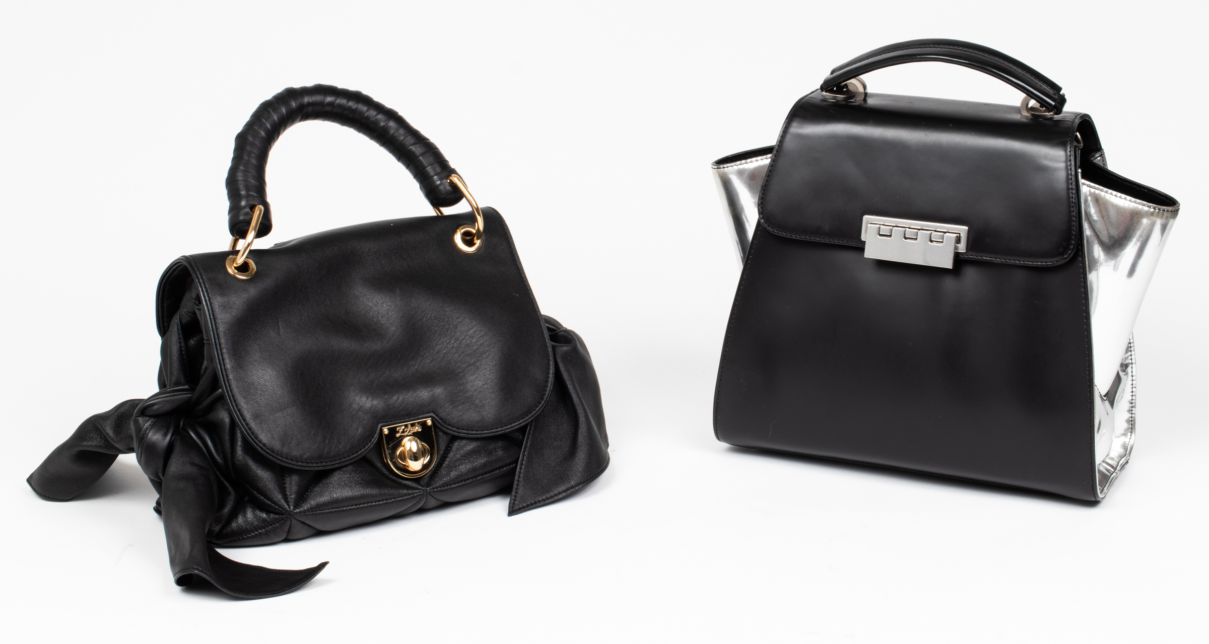 ZAC POSEN Z SPOKE BLACK LEATHER