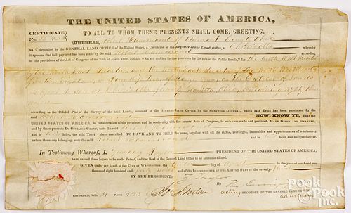 ZACHARY TAYLOR SIGNED OHIO LAND