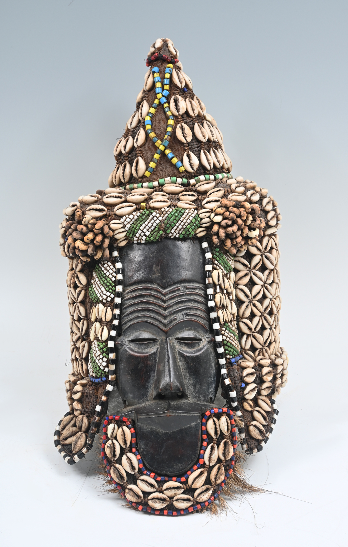ZAIRE BEADED KUBA HELMET MASK: This