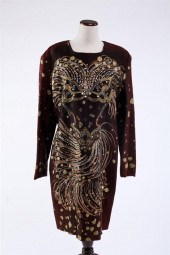 ZANDRA RHODES GOLD AND BROWN D