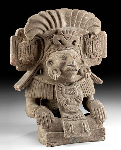 ZAPOTEC POTTERY SEATED GOD COCIJO
