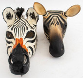 ZEBRA HEAD WALL SCULPTURE AND