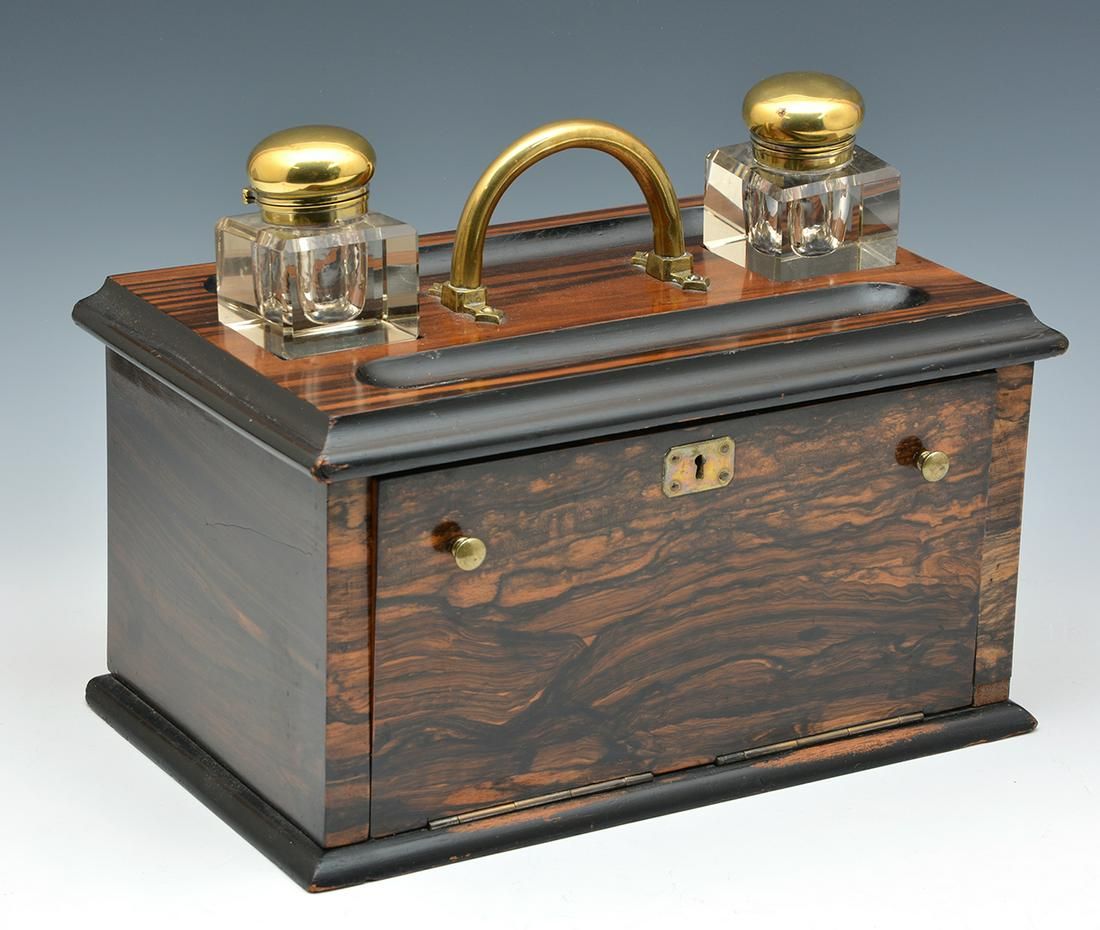 ZEBRA WOOD DESK SET, DROP DOWN