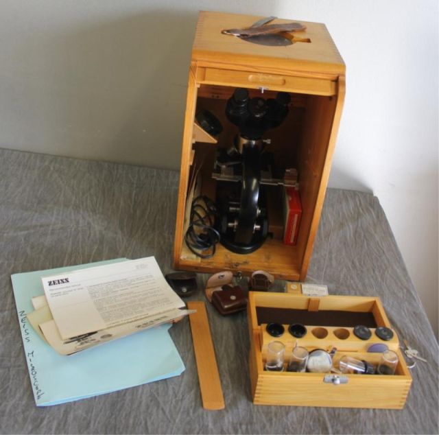 Zeiss Microscope in Vintage Tambour
