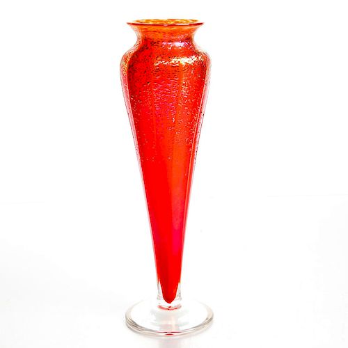 ZELLIQUE ART GLASS VASERed, purple,