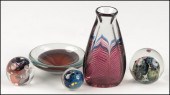 ZELLIQUE STUDIOS GLASS VASE. T