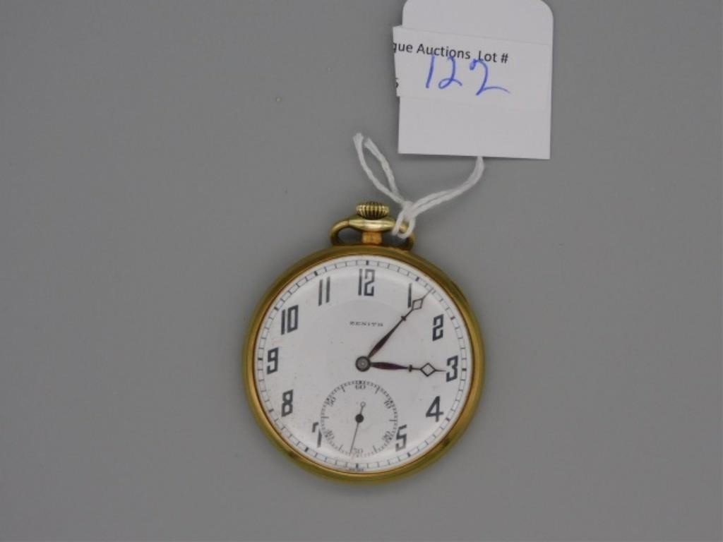 ZENITH 14KT GOLD OPEN FACED