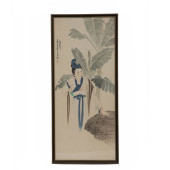 ZHANG DAQIAN LADY FRAMED PAINT