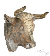 ZINC BULL'S HEAD TRADE SIGN, L