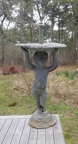 ZINC CHERUB FIGURAL WATER
