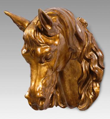Zinc horse head, probably French,