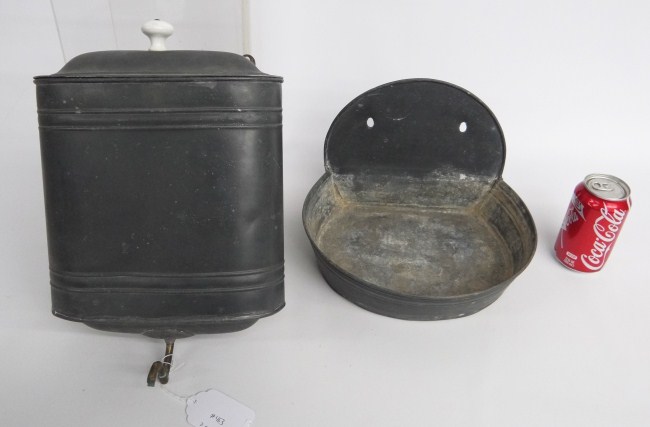 Zinc lavabo. Tank 15'' Ht. base 8''
