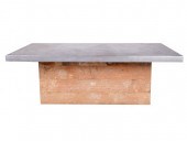 ZINC-WRAPPED COFFEE TABLEon ba