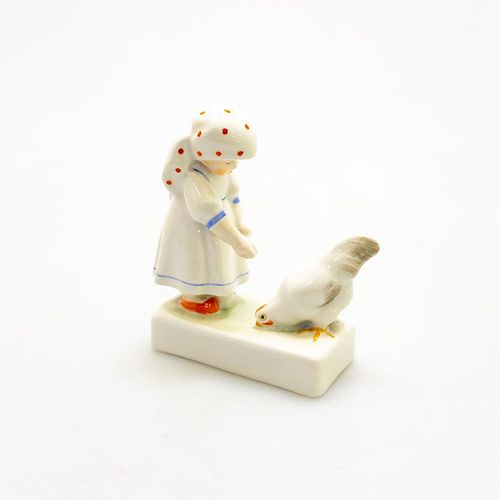 ZSOLNAY CERAMIC FIGURINE, GIRL