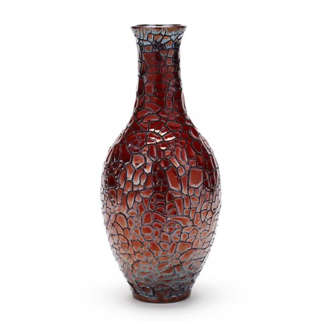 ZSOLNAY CERAMIC VASE WITH CRACKLE