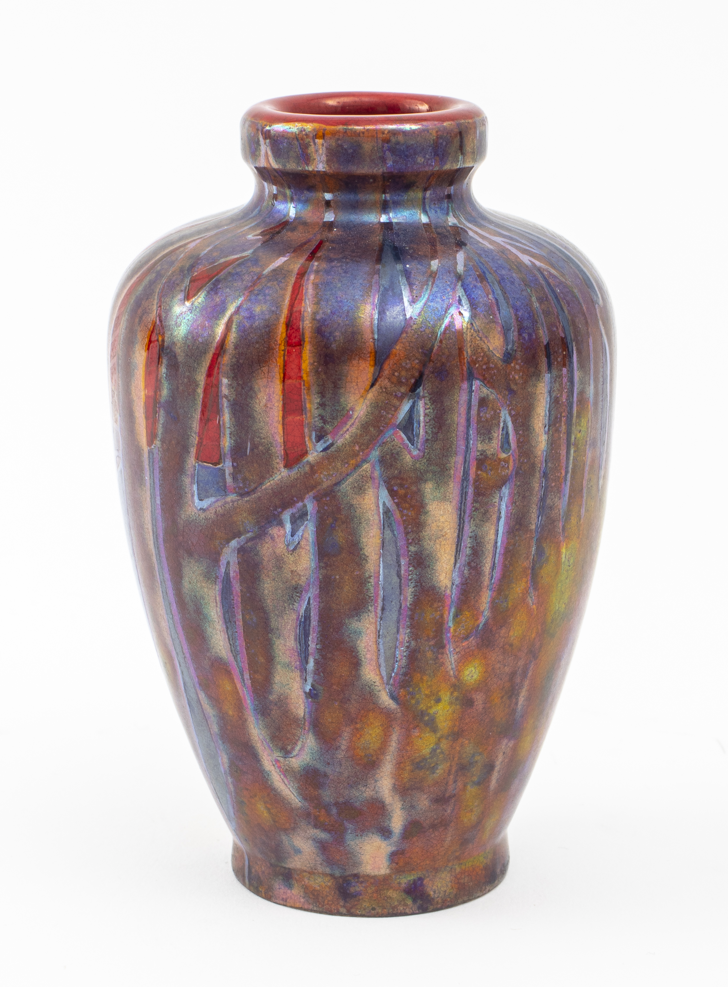 ZSOLNAY CERAMIC VASE WITH LANDSCAPE