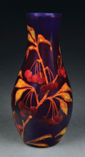 ZSOLNAY CHERRY VASE<br>Hungary