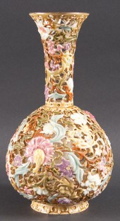 Zsolnay floral molded and pain