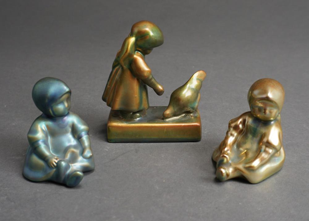 ZSOLNAY GOLD AND BLUE IRIDESCENT