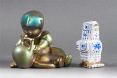 Zsolnay green lustre glazed ce
