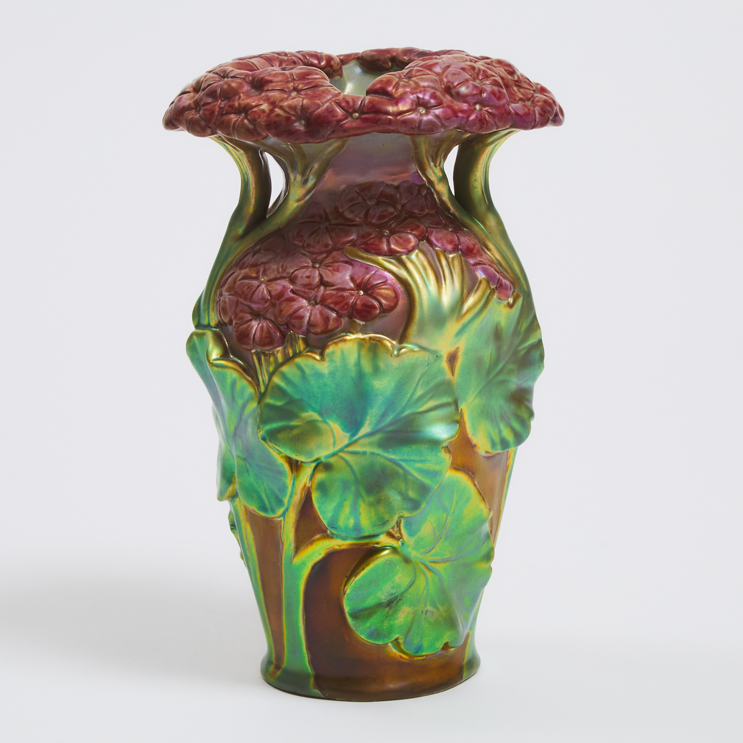 Zsolnay Iridescent Red and Green